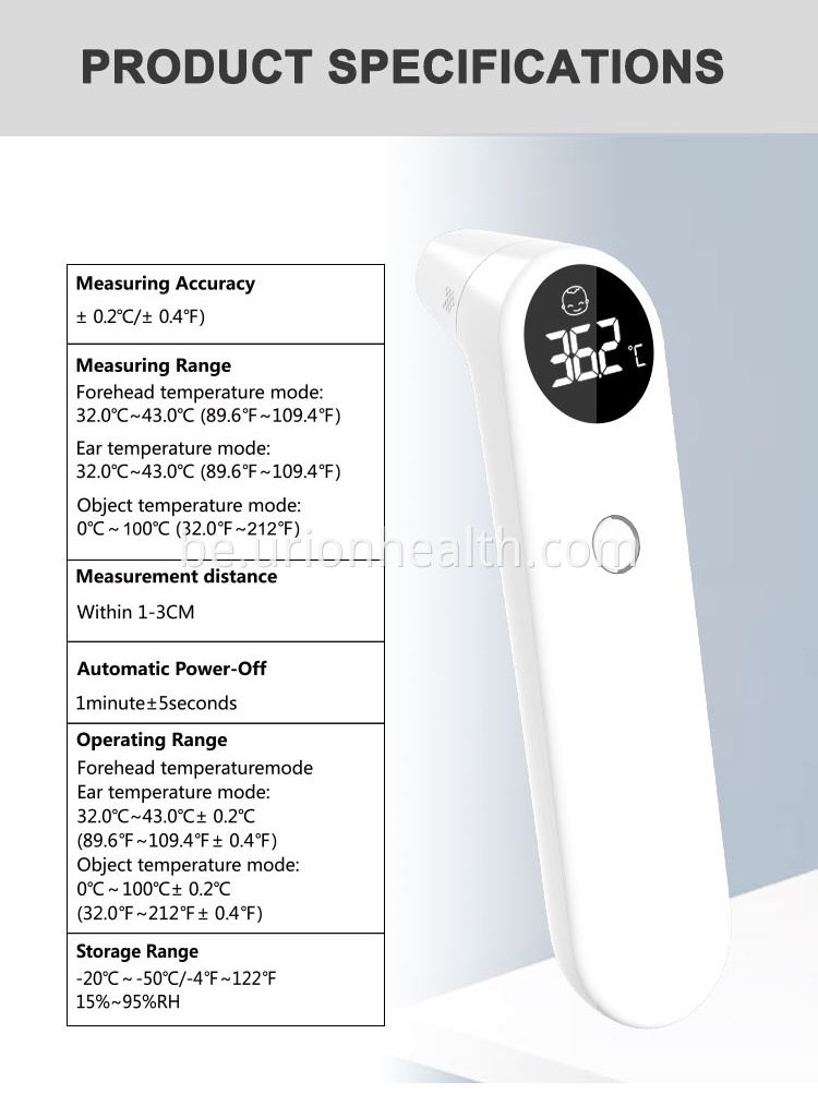 Гатовы да адпраўкі прадукту ілба і вушнага тэрмометра Ready to send product forehead and ear thermometer